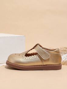 1 Pair Minimalist Fashion Daily Toddler Baby Walking Shoes For Autumn/Winter - Gold - View 6