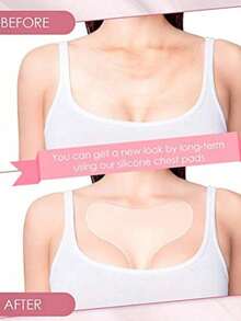 1pc Reusable Silicone Transparent Chest Patch, Fine Line Prevention Patch, Facial Skincare Chest Patch, Beauty Personal Care Tool, Skin-Friendly Chest Patch, Chest Wrinkle Patch, Self-Adhesive Overnight Chest Patch - Multicolor - View 4