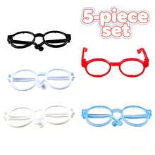 5pcs Assorted Color Mini Pet Eyeglass Frames, Lensless Round Plastic Decorative Glasses, Cute Small Cat Dog Costume Photo Props Accessories - Multicolor - View 7