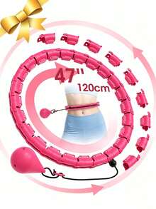 Adult Weighted Fitness Hoop, 47 Inch Extra Large, 24 Detachable Links, Suitable For Women And Beginners - Pink - View 2
