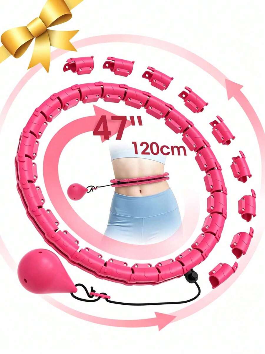 Adult Weighted Fitness Hoop, 47 Inch Extra Large, 24 Detachable Links, Suitable For Women And Beginners