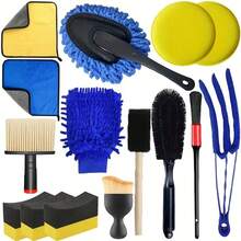 15/9/6pcs Car Wash Kit, Car Detailing Brush, Microfiber Cloths, Polishing Sponges - Automotive Cleaning Tool Set,Car Accessories - A - View 11