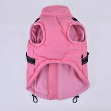 Dog Clothes Autumn/Winter Reflective Harness Back Zipper Design Pet Clothing Warm Jacket Adjustable Tail Small Dog Suitable - Pink - Pink - View 6