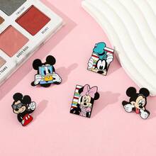 Disney Cute Creative Minnie & Mickey Mouse Cartoon Character Metal Brooch Badge Pin Accessory For Clothes Bags Funny Metal Badge Ornament - Multicolor - View 9