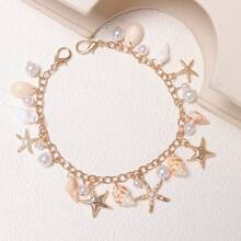 European & American New Bohemian Style Starfish Seashell Pearl Bag Chain Exaggerated Beach Vacation Shell DIY Bag Chain Versatile - Multicolor - View 6
