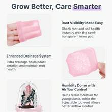 1/4/6/8/10pcs Minimalist Square Plant Pots With Lid, Thickened Seedling Boxes For Succulents, Dry And Wet Separation Design - Seedling Tray - View 7