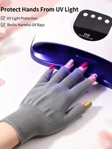 無指 UV 指甲油手套 - UV 防護手套 - 適用於凝膠美甲燈、美甲沙龍、居家 DIY 美甲、手部皮膚護理。多色可選。 - 彩色 - 查看 8