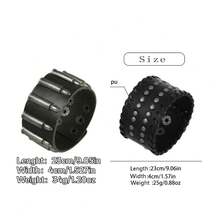 2pcs Punk Style Sports Casual Geometric Design Bracelets, Suitable For Men's Party, Sports, Fashion Wear, Exquisite Bracelet Gift For Men - Black - View 2