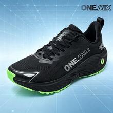 ONEMIX Fashion Sports Casual Running Shoes, Comfortable Shock Absorption, Low-Top Thick Sole, Non-Slip, Wear-Resistant - Green Light Black - View 4