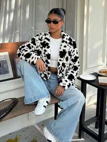 Women Coats - Black and White - View 4