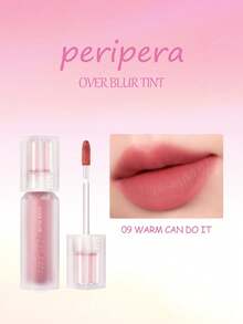 Peripera OVER BLUR TINT 009 WARM CAN DO IT 柔霧唇釉，輕盈柔焦效果，細緻粉質觸感，可疊擦易暈染，不乾澀舒適，打造平滑細緻唇妝，適合自然日常妝容，韓系美妝，節日禮物，母親節禮物，3.5g/0.12oz - 009 溫暖加油 - 查看 3