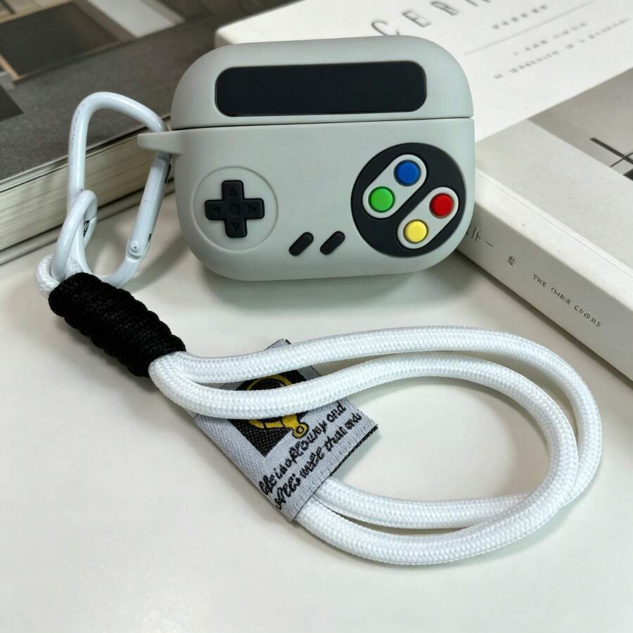 復古遊戲機耳機保護套,相容 Pro 3 與 Pro 2、第 1/2/3 代 4/5 代,卡通遊戲機保護殼附精緻掛繩 - 白色 - 查看 1