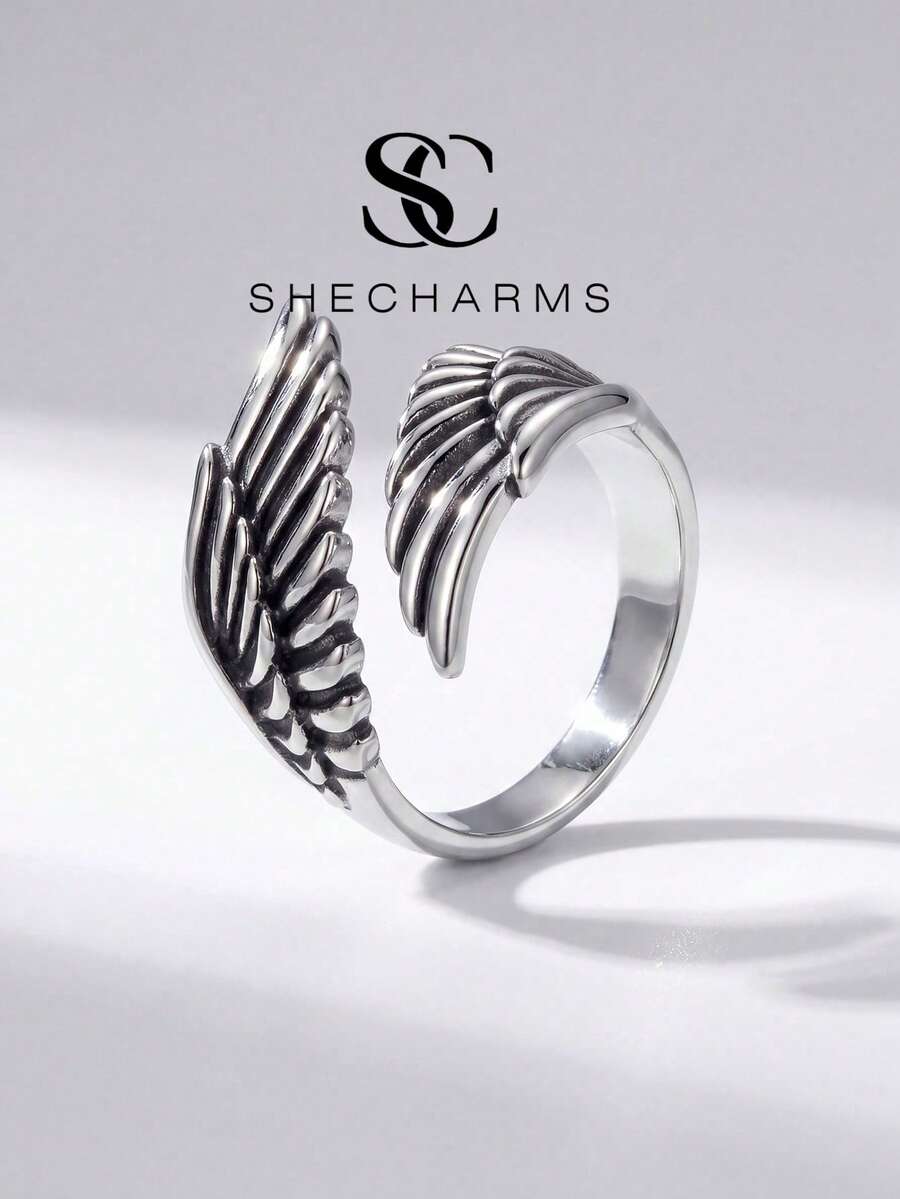 1pc Wing Open Ring, Fashionable Daily Wear & Party Accessory, Exquisite Jewelry Gift For Women