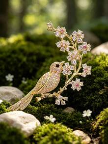 1PC Newly Launched "Joyful Peacock" Brooch For Luxury Coat, Suit And Formal Dress, Small Exclusive High-End Style Pin. - Multicolor - View 6