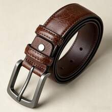 Men's Alloy Buckle Belt - Fashionable, Sporty And Durable Accessory, Suitable For Business And Casual Occasions, Fits Jeans, Casual Pants And Other Daily Pant Styles - Brown - View 3