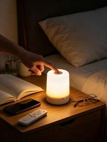 Touch Control Night Light, 3-Color Dimmable, Soft Warm Light, Independent Desktop Style, USB Powered, Modern Touch LED Bedside Lamp, Suitable For Baby Feeding, Bedroom Bedside, Dorm, Camping, Bedside Table Reading Night Light, Holiday Gift - Night Light - View 2