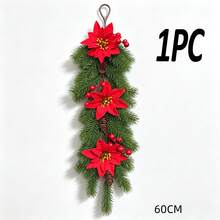 1PC European Style Christmas Decoration Wall Hanging Vine Garland Door Wreath Plastic Decor European And American Style - Multicolor - View 12