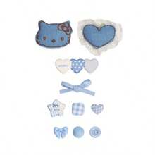 SANRIO 多款式/三麗鷗可愛卡通 Hello Kitty 閃亮鞋飾 (耐用高品質 PVC 材質)，適用於涼鞋、洞洞鞋、包包、手鍊 - 萬聖節、聖誕節、情人節、生日送給朋友的完美禮物 (混合套組隨機發貨) - 藍色(款式隨機) - 查看 6