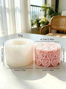Small Rose Pillar Candle Silicone Mold Home Decor/Gift Ornament Plaster Mold, Handmade Epoxy Resin Casting Mold, Art Decorative Clay Plaster Mold/Non-Stick Easy Demolding/Heat Resistant - A-White - View 2