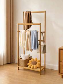 1 Modern Minimalist 3-Tier Freestanding Towel Rack – Heavy-Duty Floor-Standing Drying Rack For Bathroom & Pool; Space-Saving Multifunctional Organizer; Suitable For Indoor/Outdoor Use; Holds Bath Towels And Hand Towels. - Multicolor - View 2