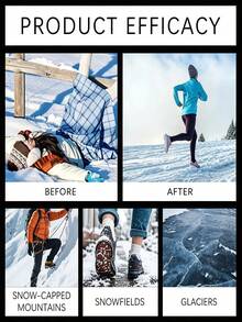 1 Pair Silicone Ice Cleats, Non-Slip Shoe Toe Grips, Suitable For Winter Snow Outdoor Activities - Multicolor - View 5