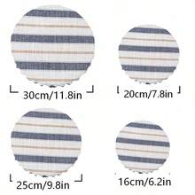 Three Striped Cotton And Linen Elastic Bowl LIDS, Food Covers, Fermentation Covers, Reusable Washable And Stretchable Food Bowl LIDS For Bread Dough Fermentation, Dust-Proof Kitchen Storage LIDS - Multicolor - View 10