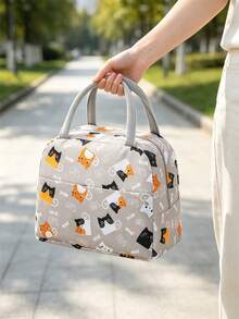 OBOVAY Cartoon Animal Pattern Insulated, Waterproof, Scratch-Resistant, Leak-Proof, Odorless, Easy-To-Clean, Compact, Large Capacity, Moisture-Proof, Lightweight, Shoulder-Carry, Foldable Lunch Tote Bag, Suitable For Camping, Office, Travel, University, Daily Use, Ideal Gift - Multicolor - View 11