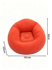 1pc Solid Color Soft Inflatable Bean Bag Sofa, Foldable Portable Comfortable Lounge Chair, Suitable For Adults And Family Use, Indoor And Outdoor Camping All Seasons - Multicolor - View 12