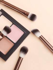 11pcs Makeup Brush Set With PU Storage Bag, Multiple Dual-Head Face Brushes, Dual-Color Gradient Bristles, Skin-Friendly And Non-Irritating, Even Powder Pickup And Low Flying Powder, Convenient Storage And Organization, Suitable For Date Makeup, Business Travel And Touch-Ups - Multicolor - View 6
