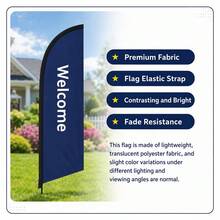 1pc OPEN Business Hours Feather Flag, 6.5ft Advertising Banner, Red High-Bright Background With Yellow 3D Vertical OPEN Large Letters, Blue Outline And Classic Eye-Catching Signage Style Design, Suitable For Store Opening, Restaurant Operation, Retail Promotion, Roadside Traffic Attraction And Outdoor Commercial Display, Durable Weather-Resistant Fade-Resistant Lightweight Fabric, High Visibility, Single Flag Without Ground Stake - A - View 7