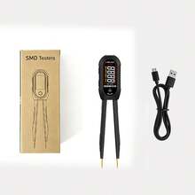 Digital Tweezers Tester, Automatic Resistance Capacitance Diode Inductance Tester, With Data Hold Function, Large LCD Display, Type-C Rechargeable, Gold-Plated Test Probes Suitable For SMD Components, Circuit Board Testing And Electronic Repair - Black - View 8