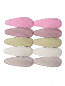 10pcs Vintage Mori Style Embroidered BB Hair Clips Set, Non-Damaging Water Drop Hair Clips For Daily Wear, Photo Decoration, Hair Accessories - Mixed color - View 16