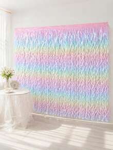 14/8/2/1pc Macaron Pastel Wave Fringe Curtain, Gradient Tinsel Streamer Backdrop, Colorful Party Decoration Background For Birthday, Bridal Shower, Wedding Photo Booth Wall Decor - View 3
