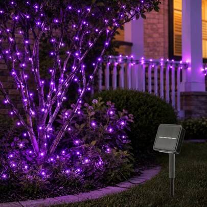 1 pezzo Luci a stringa solari a forma di fata 50/100/200 LED Adatte per Ognissanti Natale Giardino Cortile Recinzione Decorazione natalizia Luci a forma di fata Alberi esterni Cortile Matrimonio Festa Prato Campeggio Decorazione festiva