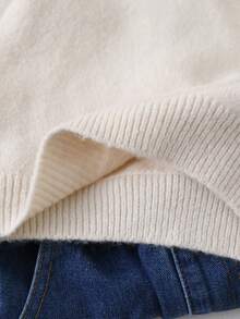 Sweater Pullover Rajut Tebal Longgar Leher Bulat Gaya Eropa & Amerika Modis untuk Anak Laki-laki, Logo Bordir Hijau, Atasan Rajut Serbaguna - Grey - View 6