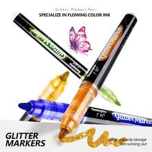 20pcs Glitter Metallic Markers, Direct Liquid Design, Smooth And Even Ink Flow, Anti-Clogging, Shiny Glitter Decorative Pens, High Aesthetic Value, Multi-Color Sparkling Hand-Drawn Pens, Suitable For Bullet Journal, Greeting Cards, Photo Albums, Posters, DIY Creative Decoration Tools - Flash Pen - View 7