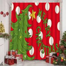 1/4pcs Christmas Tree Shower Curtain Set With 12 Hooks, Waterproof Polyester Bathroom Curtain, Thickened, Durable Quick-Dry, 180*180cm, Christmas Bathroom Decor - A - View 23