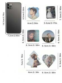 1pc Customized Personalized Photo Fridge Magnet, Suitable For Office, Kitchen, Storage Cabinet, Magnetic Memorial Photo/Wedding/Travel Photo, Souvenir, Party Favor Or Wedding Favor, Anniversary Gift, Meaningful Keepsake Gift - Multicolor - View 3