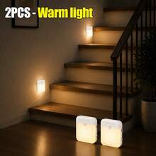1pc/2pcs/3pcs/5pcs Motion Sensor Night Light, USB Rechargeable Magnetic LED Stair Light, Soft Warm And White Light, Auto Off In 30 Seconds, Wireless Adhesive, Nighttime Multi-Scene Lighting, Constant And Sensor Modes, Suitable For Elderly And Children Night Light, Hallway, Cabinet, Staircase Automatic Switch Light - Sensor Lights - View 16