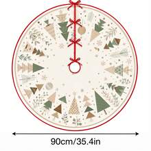 1pc Geometric Patchwork Christmas Tree Pattern Christmas Tree Skirt, Elegant Color Holiday Decoration, 5 Sizes, Unisex Holiday Gift, Suitable For Home And Party Christmas Home Decor - Geometric Collage Christmas Tree - View 12