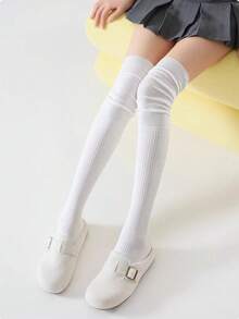 1 Pair Women's All-Season Over-The-Knee Socks, High Tube Socks, Non-Slip Comfortable Fit Thigh-High Socks, Thickened Warm Ribbed Long Socks, Soft Elastic Breathable Winter Long Socks, Comfortable Boot Socks - Multicolor - View 4
