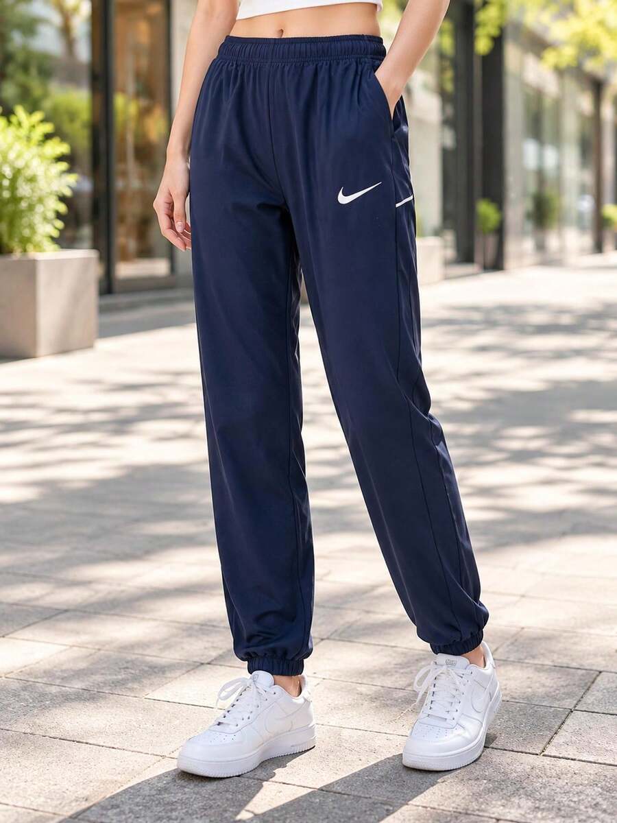 Nike Men's Long Pants Woven Casual Pants Daily Outdoor Comfortable Waist Drawstring Sports Pants IB8910-41 - Midnight Navy - View 1