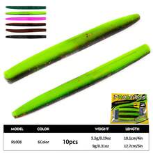 PRO BEROS PROBEROS 10Pcs Senko Soft Plastic Stick Baits, Wacky Worm Fishing Lures Glitter Ribbed Soft Stick Worm, Multi‑Color Artificial Bait For Bass Freshwater Fishing Tackle - 5.5g/10.1cm - View 3