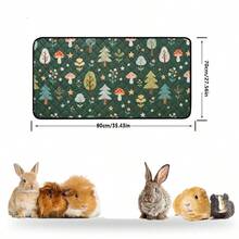1pc Reusable Pet Cage Mat, Cute Printed Animal Sleeping Pad, All-Season Rabbit Hamster Cage Accessory, Washable Pet Pee Pad, Suitable For Small Cats, Dogs And Small Animals - Green - View 8