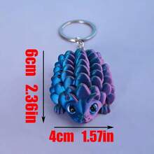 3PCS/1PC Hedgehog Pendant - Fully Movable Cute Creature, Rainbow Gradient Multicolor, Keychain Backpack Accessory, Birthday Christmas Gift (Random Color) - Multicolor - View 10