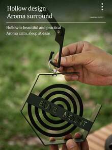 Outdoor Mosquito Coil Holder Creative Iron Art Hexagonal Hanging Mosquito Coil Stand Portable Mosquito Repellent For Camping And Home Use (Includes Storage Bag) - Multicolor - View 2