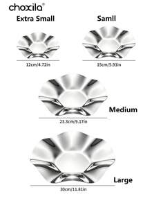 choxila 1pc Lotus Leaf Design Stainless Steel Decorative Tray, Curved Petal Snack And Jewelry Storage Dish, Multi-Functional Storage Tray For Living Room Decor And Daily Home Use - Tray - View 7