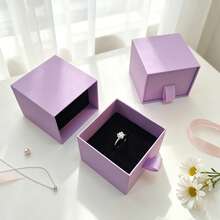 Kotak Perhiasan Cincin Mini Kreatif Premium 5*5cm, Kotak Penyimpanan Cincin Berlian Hadiah Unisex, Kotak Kemasan Perhiasan Gaya Laci, Kotak Penyimpanan Aksesori Kalung, Cincin, dan Anting-anting Estetika Geometris, Kotak Hadiah. - MultiWarna - View 3