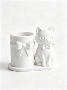 Cute Cat Bow Makeup Brush Holder, Girly Bow Makeup Brush Pen Pot, Bedroom Vanity Desktop Decor, Perfect Gift For Best Friend - Multicolor - View 8