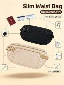 Anti-Theft Slim Waist Bag Invisible Passport Holder, Multi-Function Travel Organizer Bag, Suitable For Storing Cards, Cash And Documents, Convenient And Portable Daily Commute And Travel Item Storage Bag - Multicolor - View 4